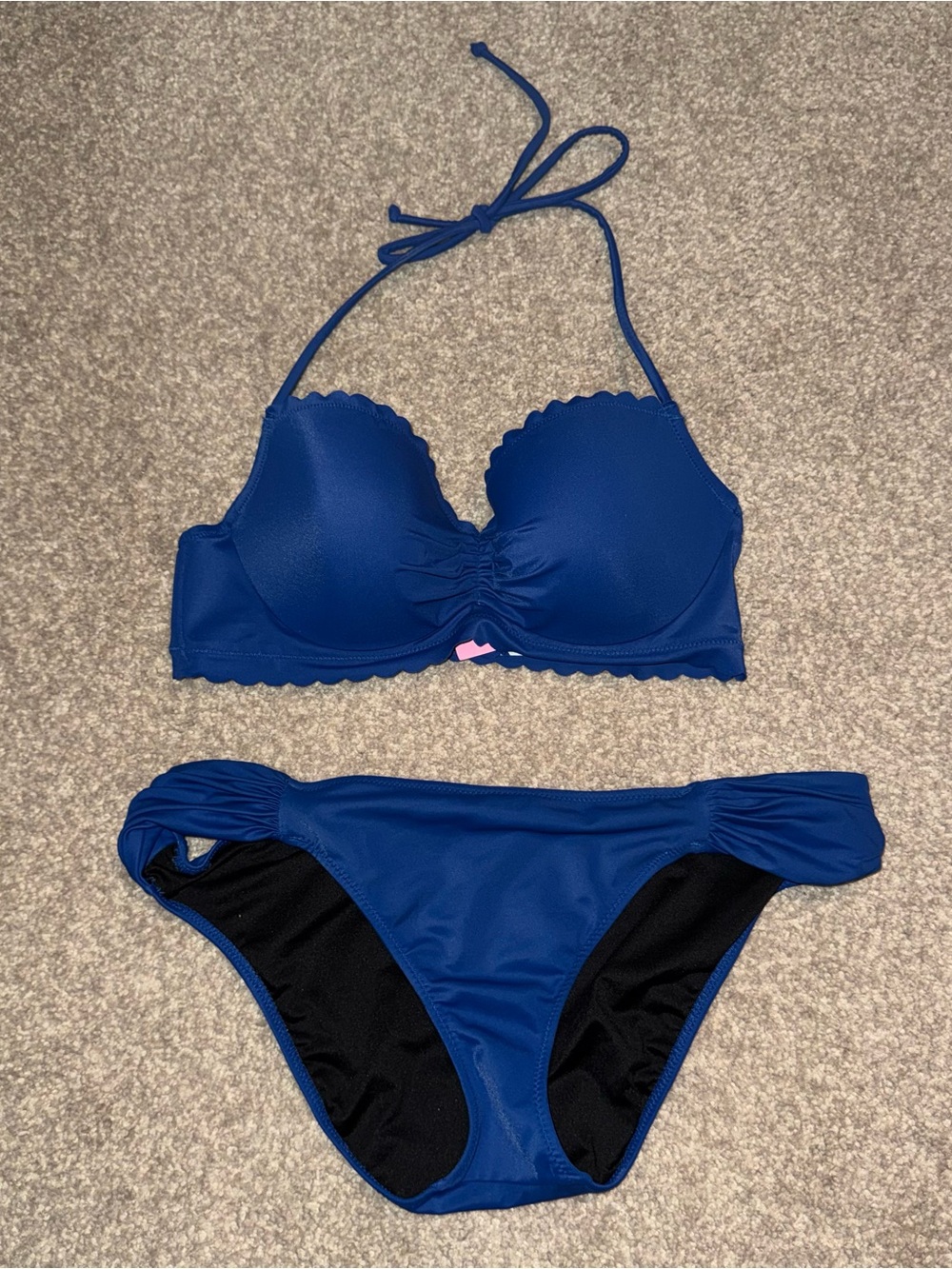Victoria's Secret Royal Blue Scalloped Bikini Set